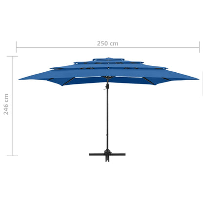 4-Tier Parasol with Aluminium Pole 250x250 cm - OLBRIT