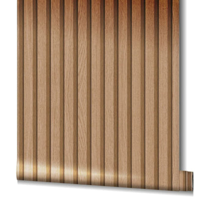 Wallpaper Botanica Wooden Slats Brown - OLBRIT