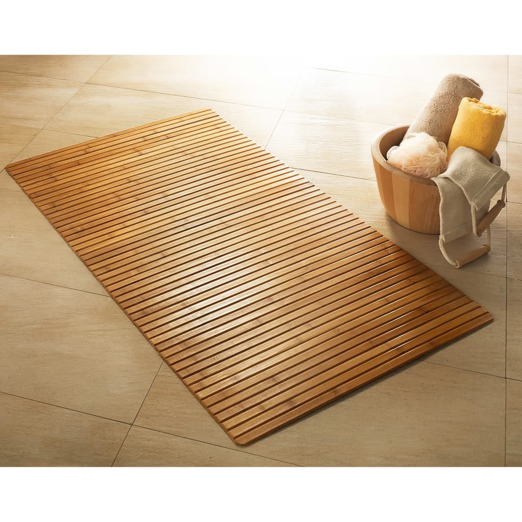Bath Rug Bamboo 50x80 cm Brown - OLBRIT