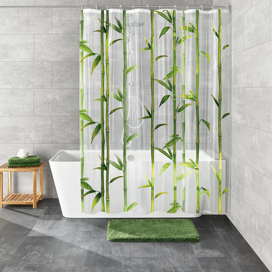 Shower Curtain Bamboo 180x200 cm Green - OLBRIT