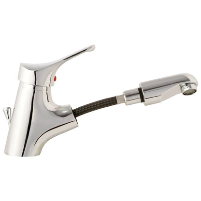 Basin Mixer with Pull-Out Spray ATTICA Chrome - OLBRIT