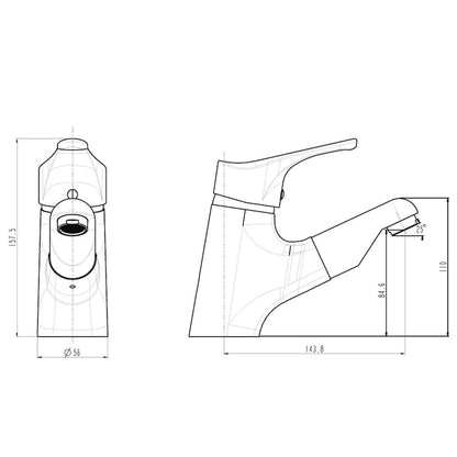 Basin Mixer with Pull-Out Spray ATTICA Chrome - OLBRIT