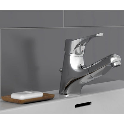 Basin Mixer with Pull-Out Spray ATTICA Chrome - OLBRIT