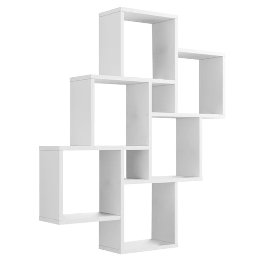 Wall Mounted Shelf with 8 Compartments White - OLBRIT