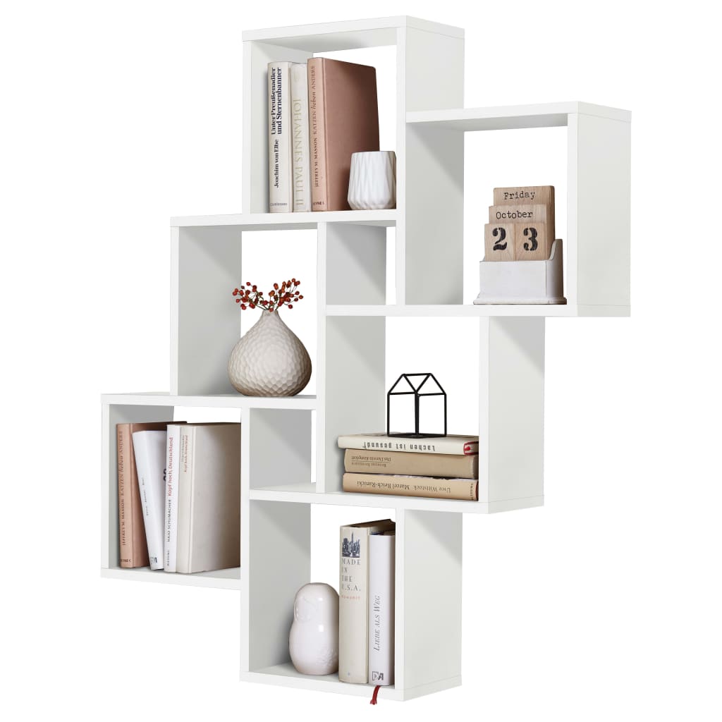 Wall Mounted Shelf with 8 Compartments White - OLBRIT
