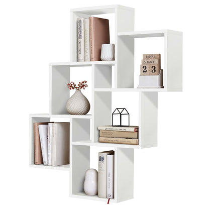 Wall Mounted Shelf with 8 Compartments White - OLBRIT