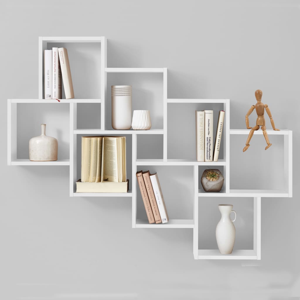 Wall Mounted Shelf with 11 Compartments  White - OLBRIT