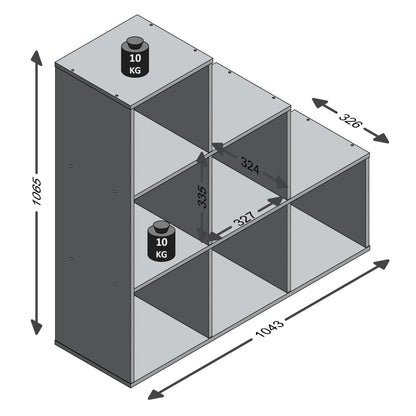 Room Divider with 6 Compartments Concrete Grey - OLBRIT