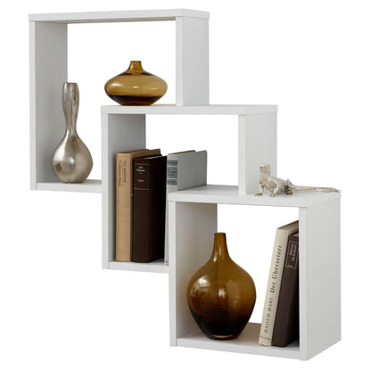 Wall Mounted Shelf with 3 Compartments White - OLBRIT