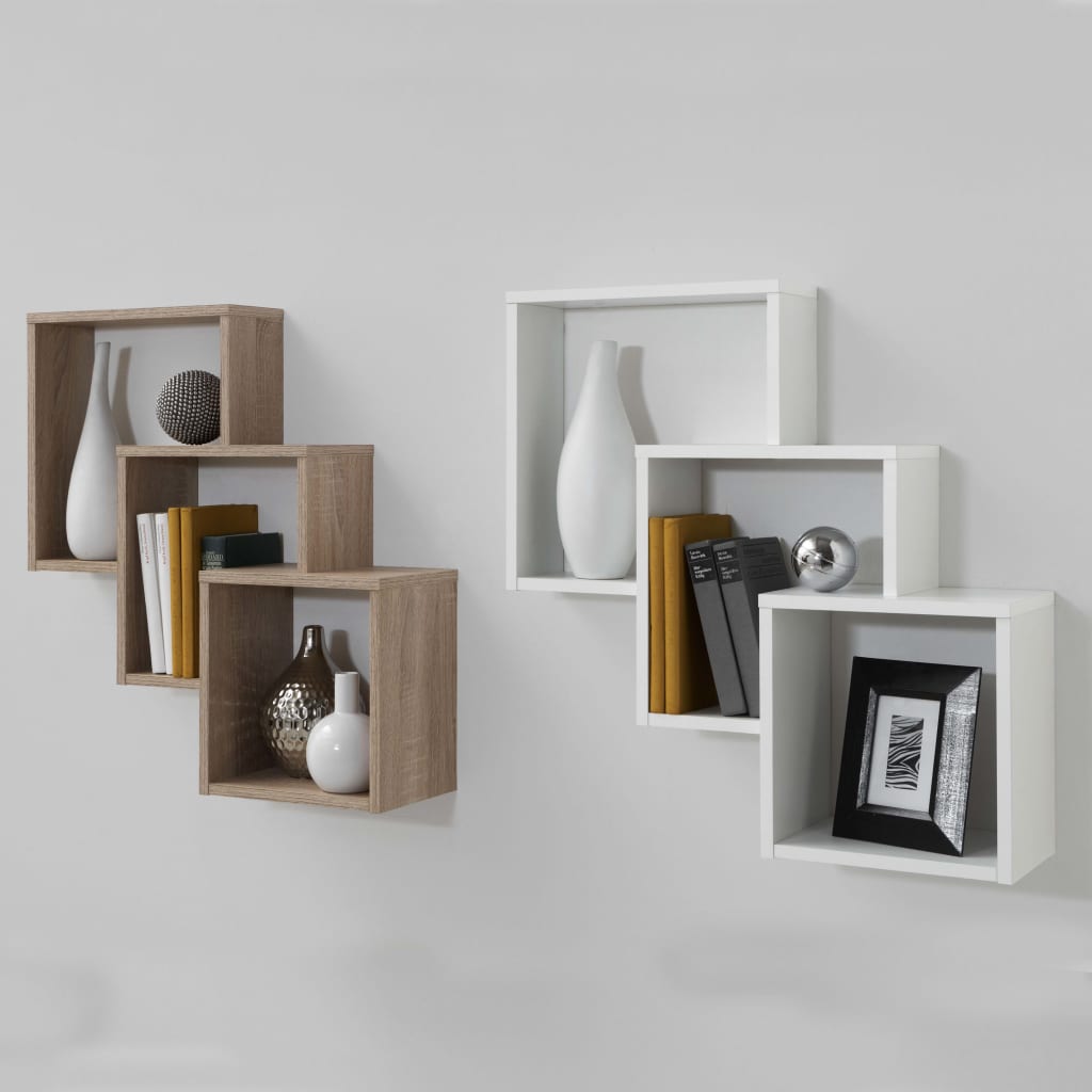 Wall Mounted Shelf with 3 Compartments White - OLBRIT