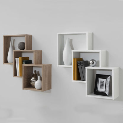 Wall Mounted Shelf with 3 Compartments White - OLBRIT
