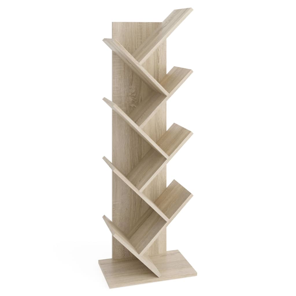 FMD Standing Geometric Bookshelf Oak - OLBRIT