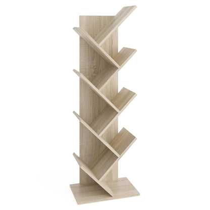 FMD Standing Geometric Bookshelf Oak - OLBRIT