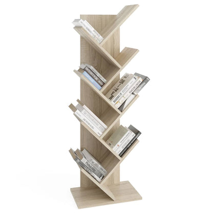 FMD Standing Geometric Bookshelf Oak - OLBRIT