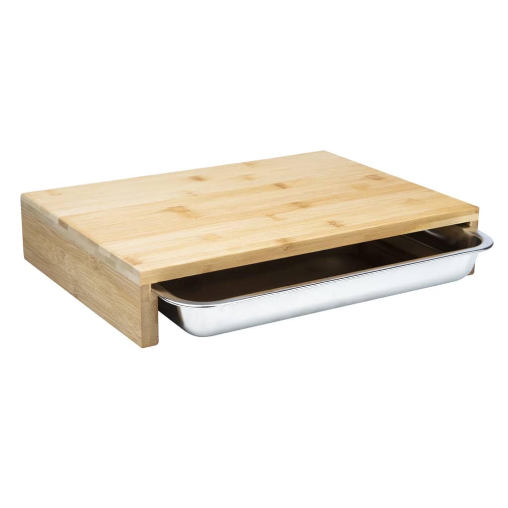 Bamboo Cutting Board with Tray 38x27x7 cm - OLBRIT