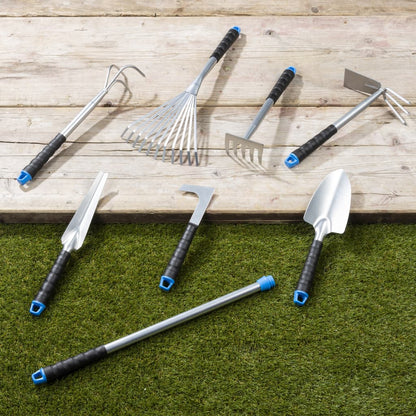 8 Piece Garden Tool Set Silver Metal - OLBRIT