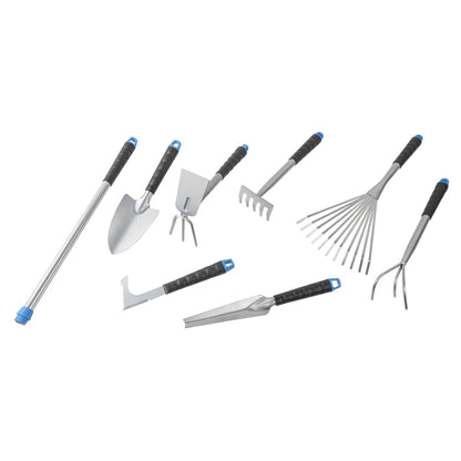 8 Piece Garden Tool Set Silver Metal - OLBRIT