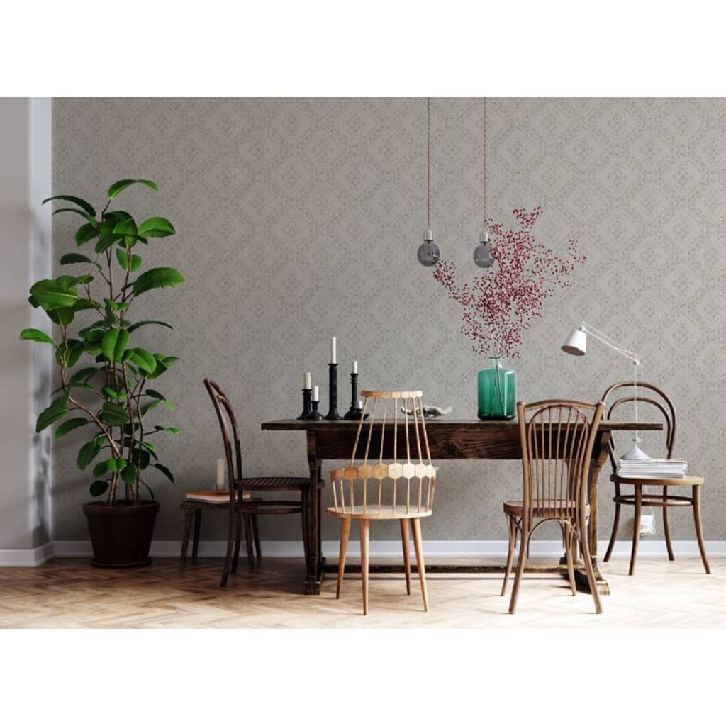 Wallpaper Tone On Tone Diamonds Metallic Beige - OLBRIT