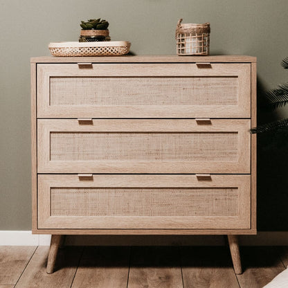 Finori Chest of Drawers Bali 03A Sonoma Oak and Cane Print - OLBRIT