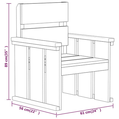4 Piece Garden Dining Set Impregnated Pinewood - OLBRIT