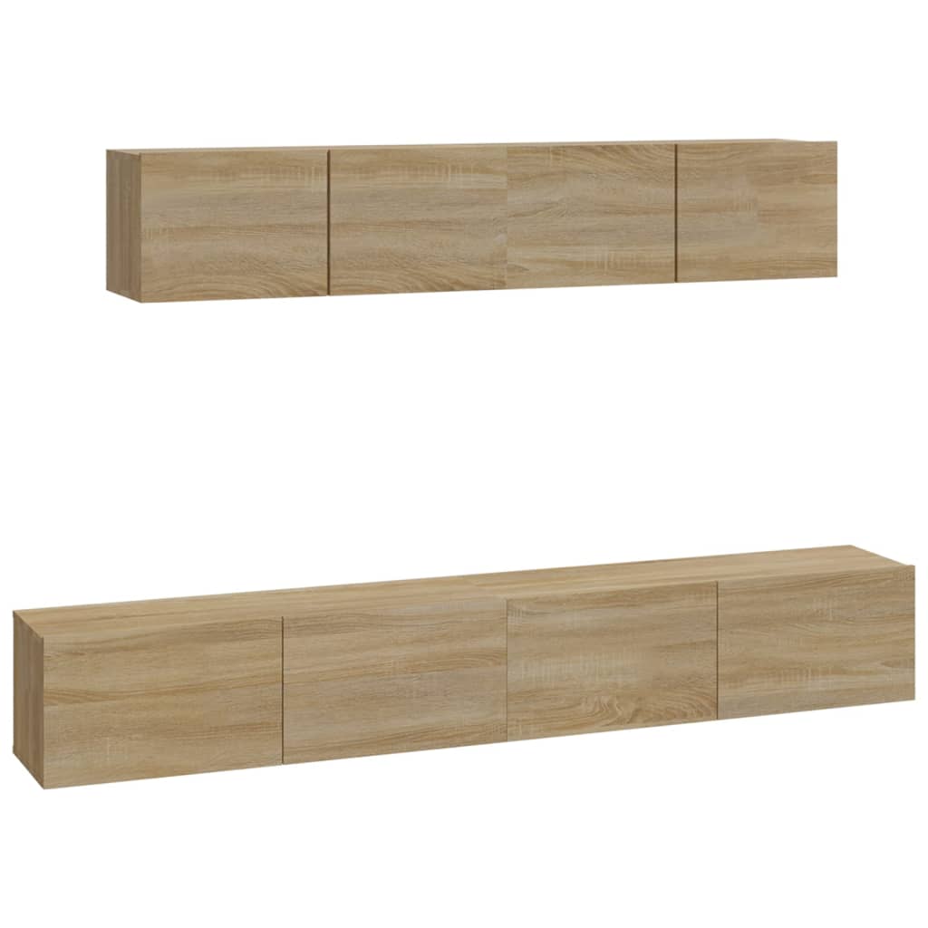 4 Piece TV Cabinet Set Sonoma Oak - OLBRIT