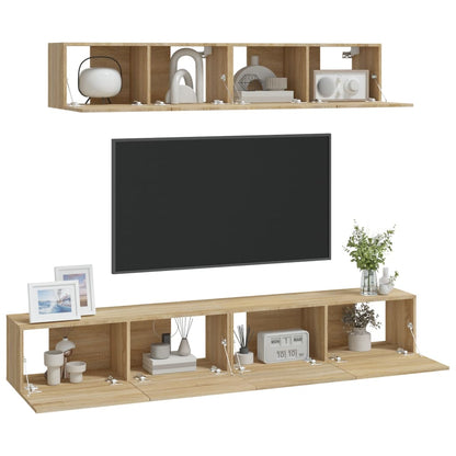 4 Piece TV Cabinet Set Sonoma Oak - OLBRIT