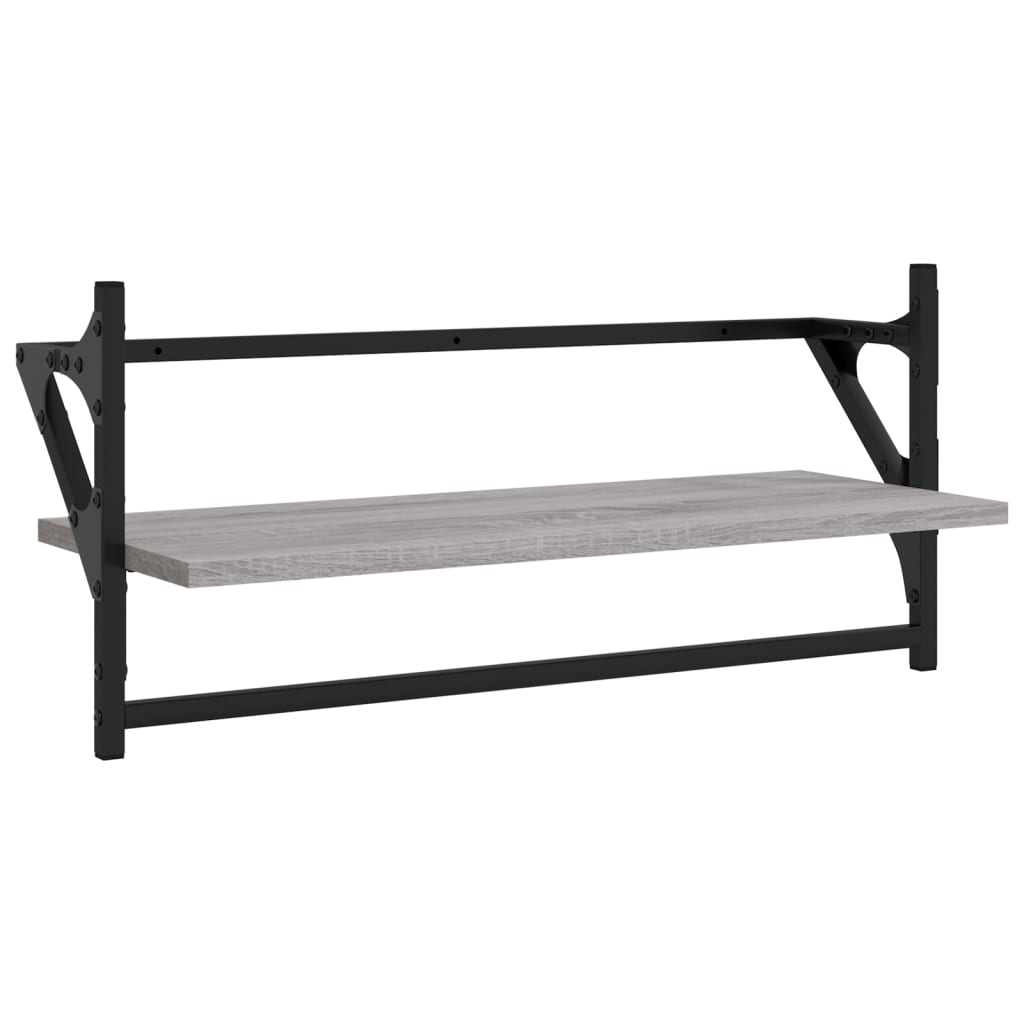 4 Piece Wall Shelf Set with Bars Grey Sonoma Engineered Wood - OLBRIT