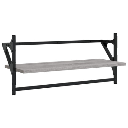 4 Piece Wall Shelf Set with Bars Grey Sonoma Engineered Wood - OLBRIT