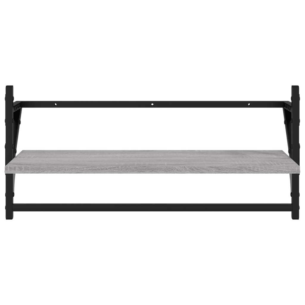 4 Piece Wall Shelf Set with Bars Grey Sonoma Engineered Wood - OLBRIT