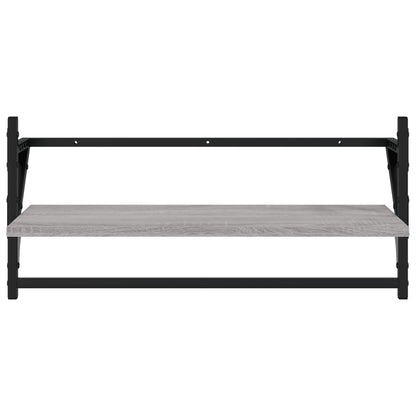 4 Piece Wall Shelf Set with Bars Grey Sonoma Engineered Wood - OLBRIT