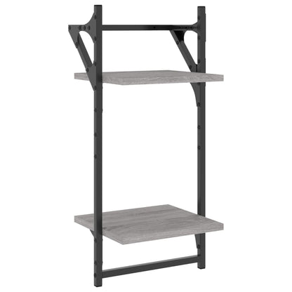 4 Piece Wall Shelf Set with Bars Grey Sonoma Engineered Wood - OLBRIT