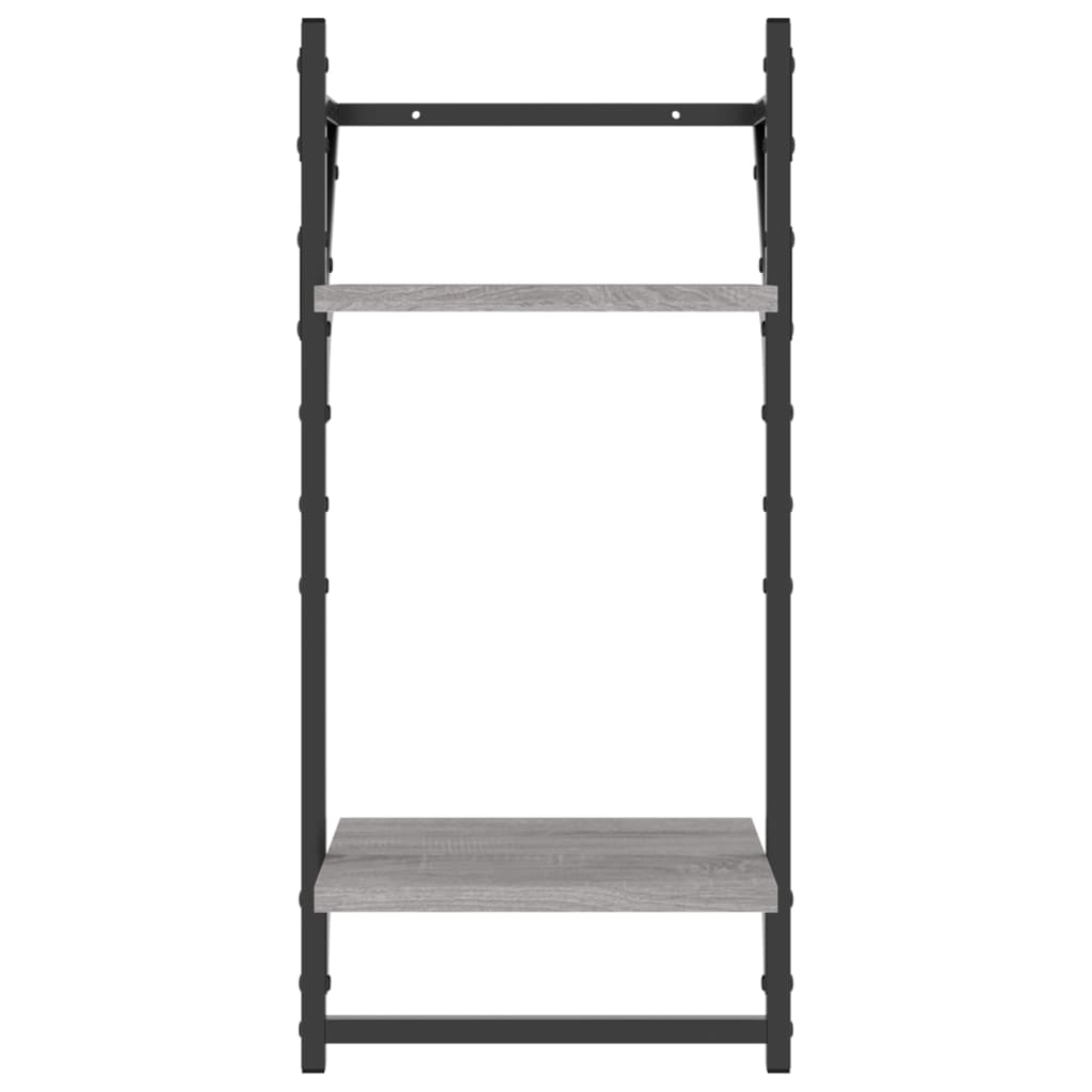 4 Piece Wall Shelf Set with Bars Grey Sonoma Engineered Wood - OLBRIT