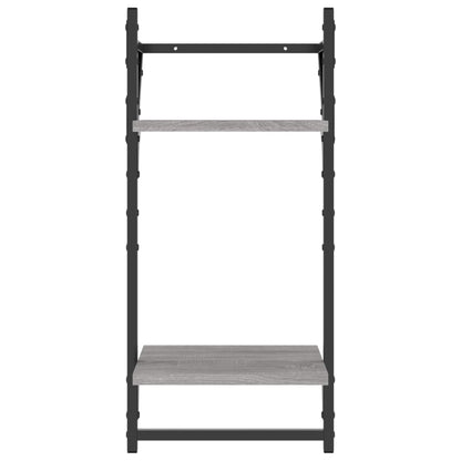 4 Piece Wall Shelf Set with Bars Grey Sonoma Engineered Wood - OLBRIT