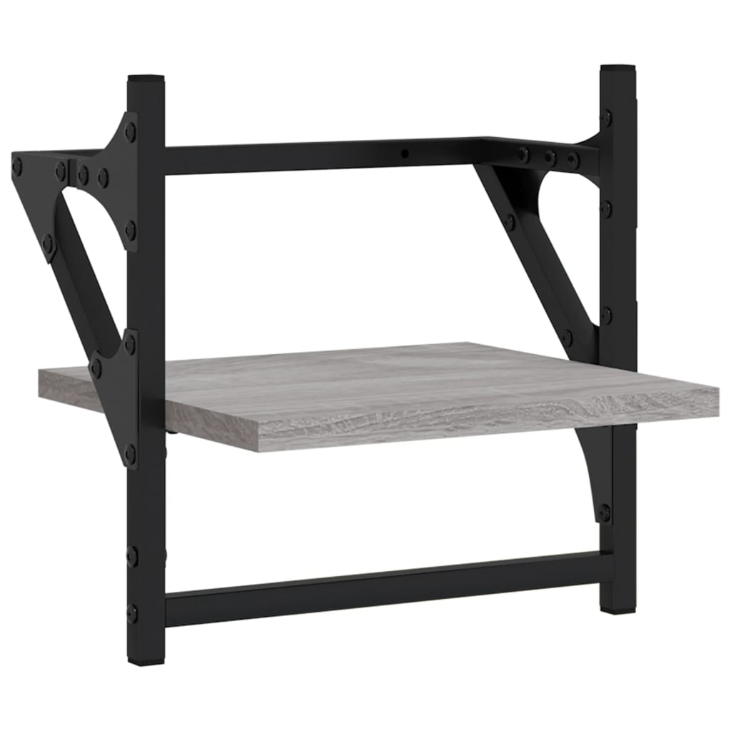4 Piece Wall Shelf Set with Bars Grey Sonoma Engineered Wood - OLBRIT