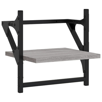 4 Piece Wall Shelf Set with Bars Grey Sonoma Engineered Wood - OLBRIT