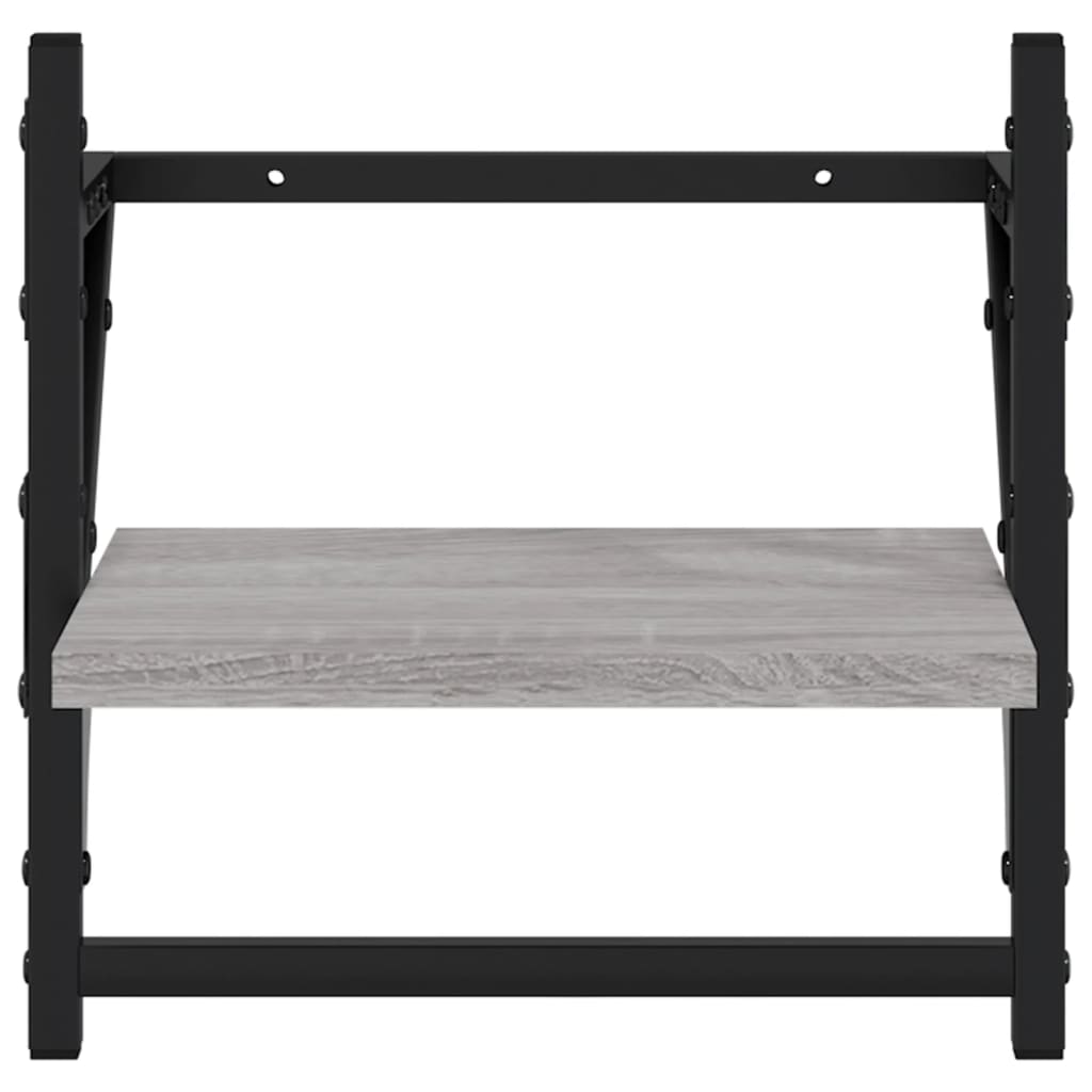 4 Piece Wall Shelf Set with Bars Grey Sonoma Engineered Wood - OLBRIT