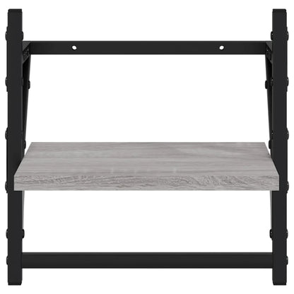 4 Piece Wall Shelf Set with Bars Grey Sonoma Engineered Wood - OLBRIT