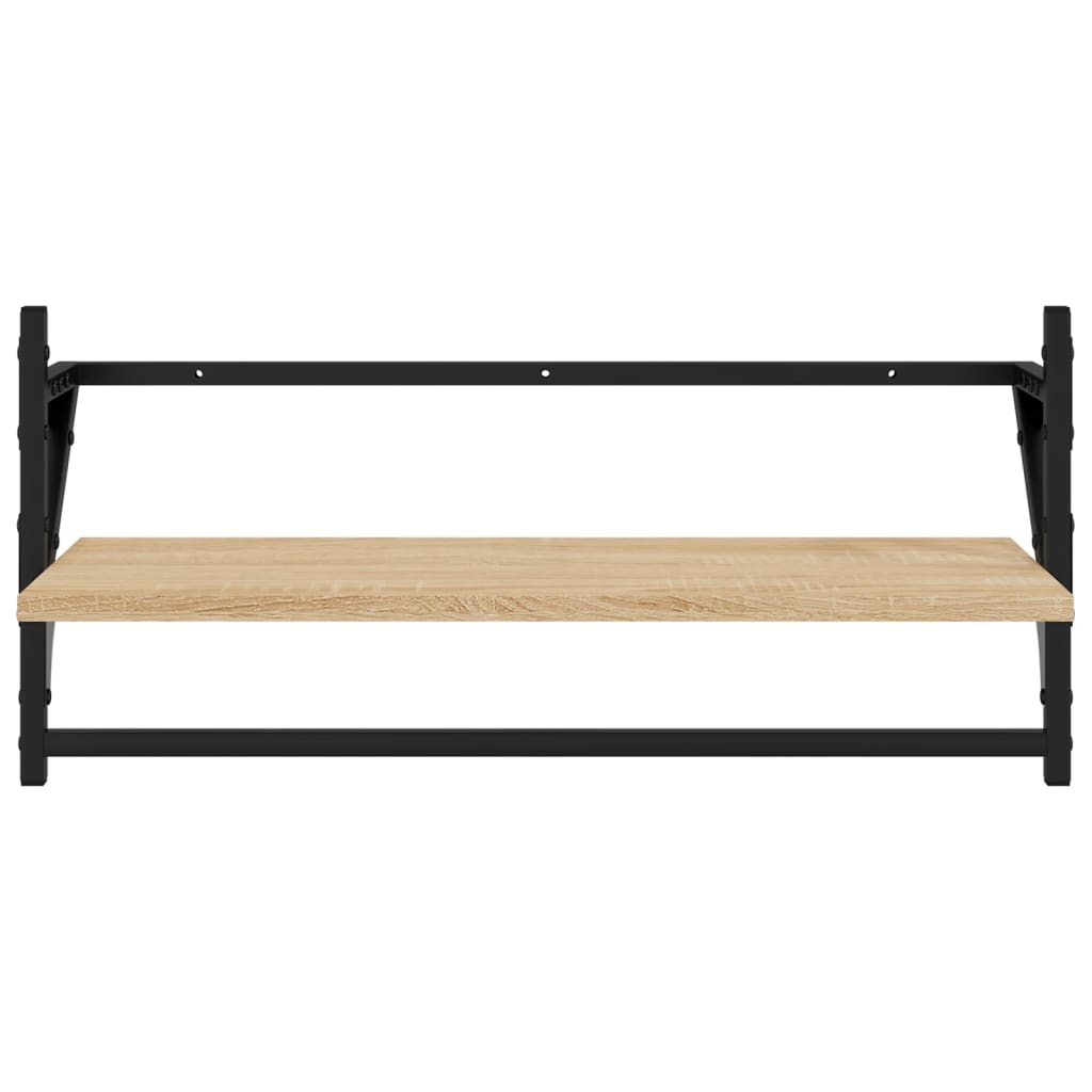 4 Piece Wall Shelf Set with Bars Sonoma Oak Engineered Wood - OLBRIT