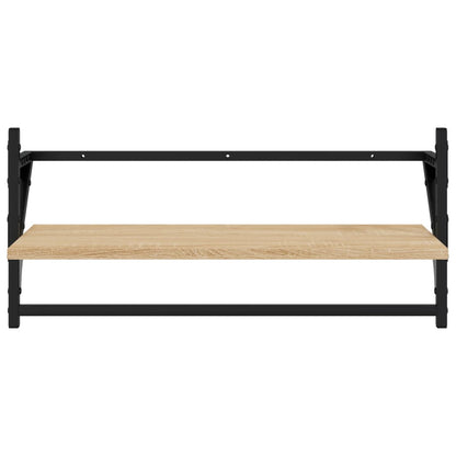 4 Piece Wall Shelf Set with Bars Sonoma Oak Engineered Wood - OLBRIT