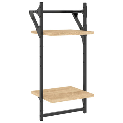 4 Piece Wall Shelf Set with Bars Sonoma Oak Engineered Wood - OLBRIT