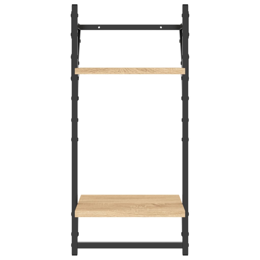 4 Piece Wall Shelf Set with Bars Sonoma Oak Engineered Wood - OLBRIT