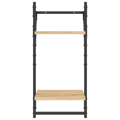 4 Piece Wall Shelf Set with Bars Sonoma Oak Engineered Wood - OLBRIT