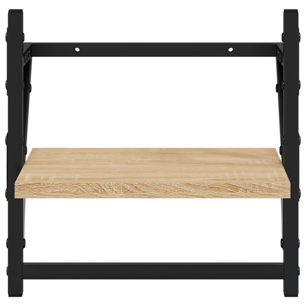 4 Piece Wall Shelf Set with Bars Sonoma Oak Engineered Wood - OLBRIT