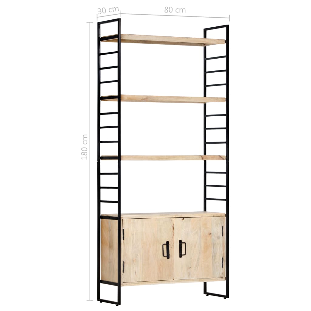 4 Tier Bookcase 80x30x180 cm Solid Mango Wood - OLBRIT