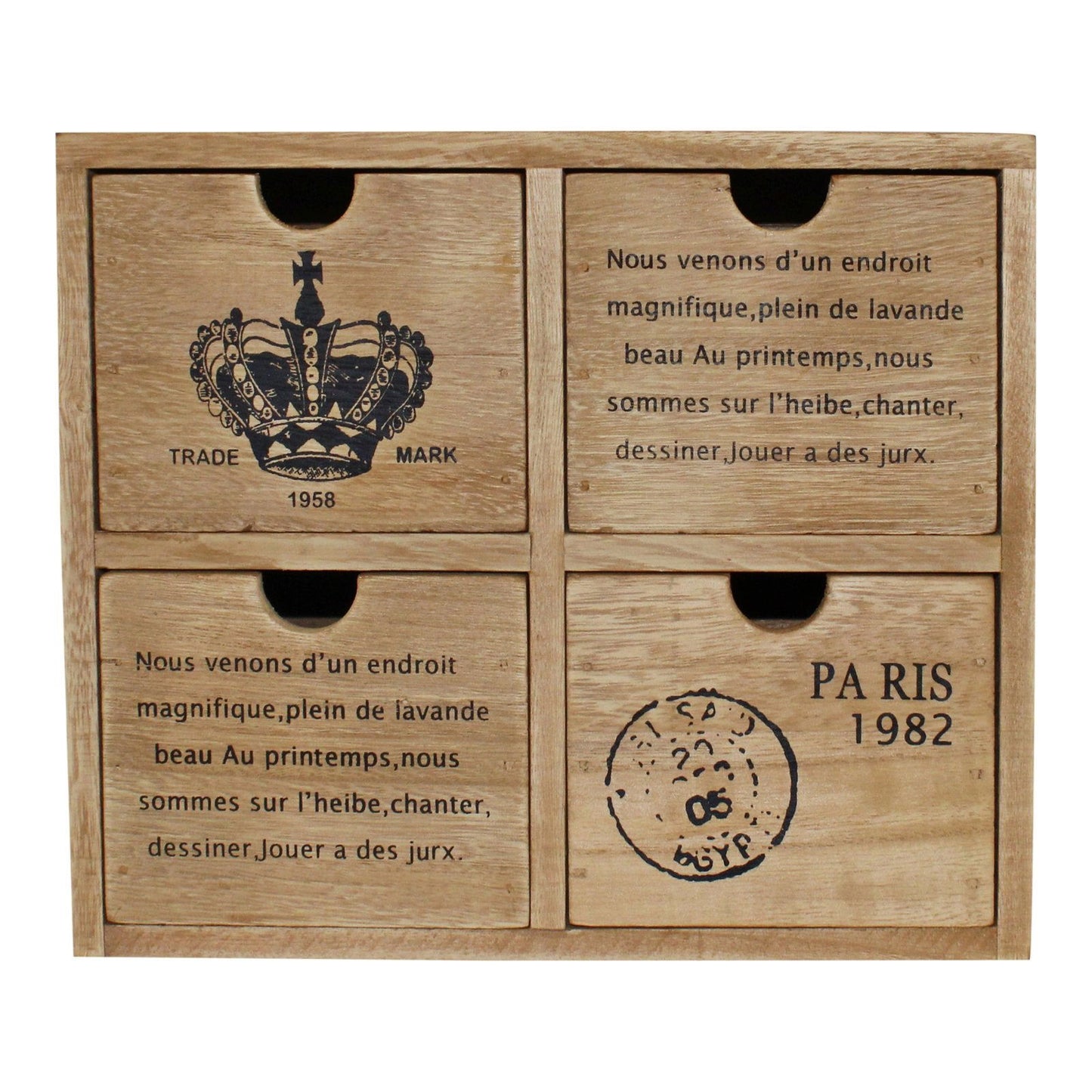 4 Trinket Drawer Rustic Storage Unit - OLBRIT