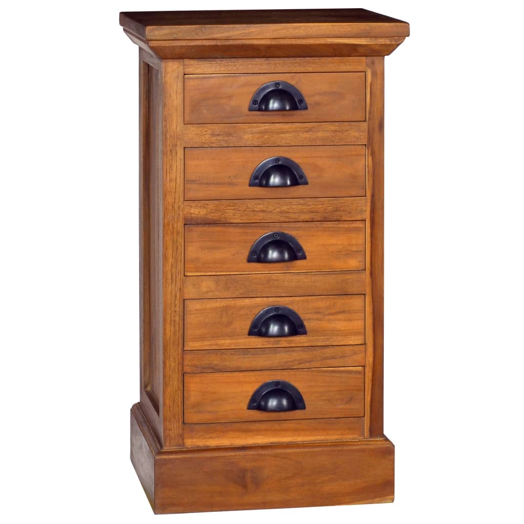 5-Drawer Cabinet 35x30x60 cm Solid Teak Wood - OLBRIT