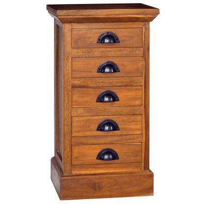 5-Drawer Cabinet 35x30x60 cm Solid Teak Wood - OLBRIT