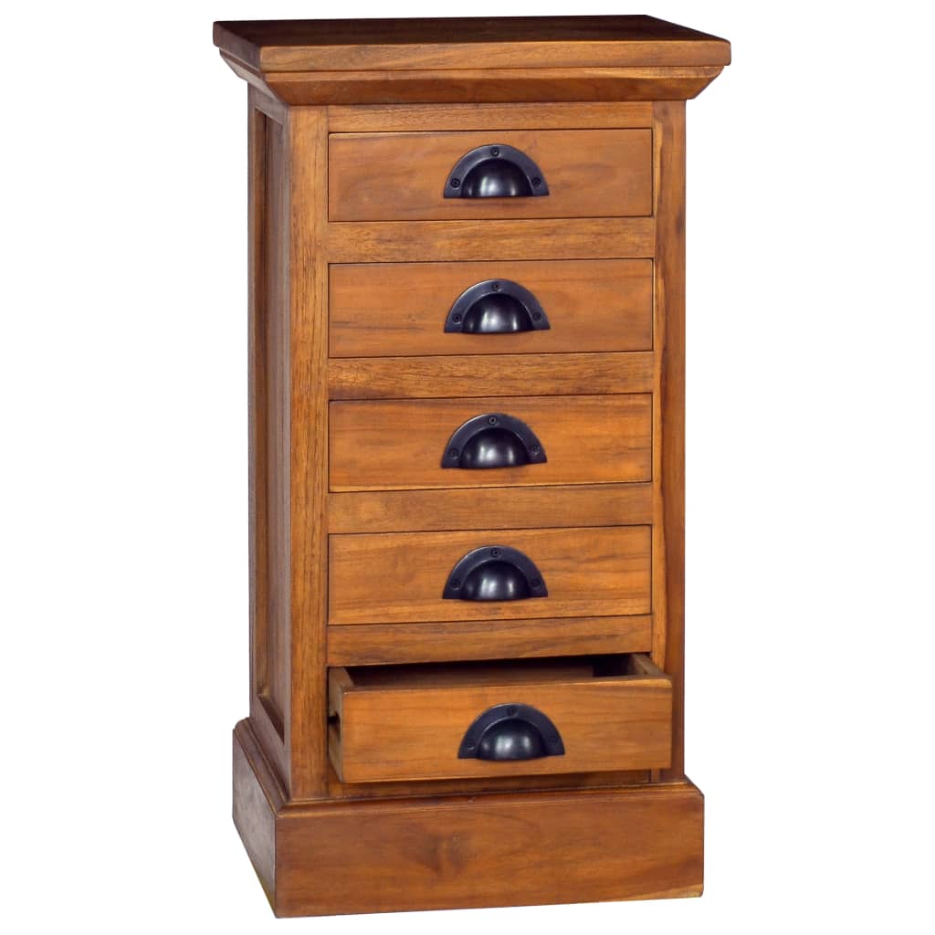 5-Drawer Cabinet 35x30x60 cm Solid Teak Wood - OLBRIT