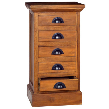 5-Drawer Cabinet 35x30x60 cm Solid Teak Wood - OLBRIT