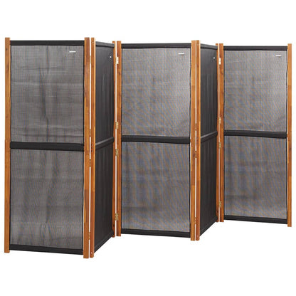 5-Panel Room Divider Black 350x180 cm - OLBRIT